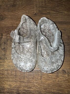 Old Navy Clear Glitter Jelly Mary Jane Shoes 0-3 month size
